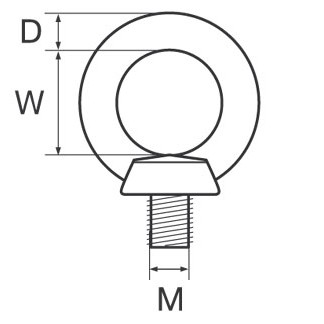 Krótki Ucho Śrubka 8 mm Stal Nierdzewna Krótki Ucho Śrubka 8 mm Stal Nierdzewna