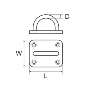Pad oog 5mm 35x30mm 4 gatenplaat