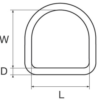D Ring 4x25x30mm RVS D Ring 4x25x30mm RVS