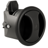 Novibra Panel Latch 38x44.5mm with Black Handle Novibra Panel Latch 38x44.5mm with Black Handle