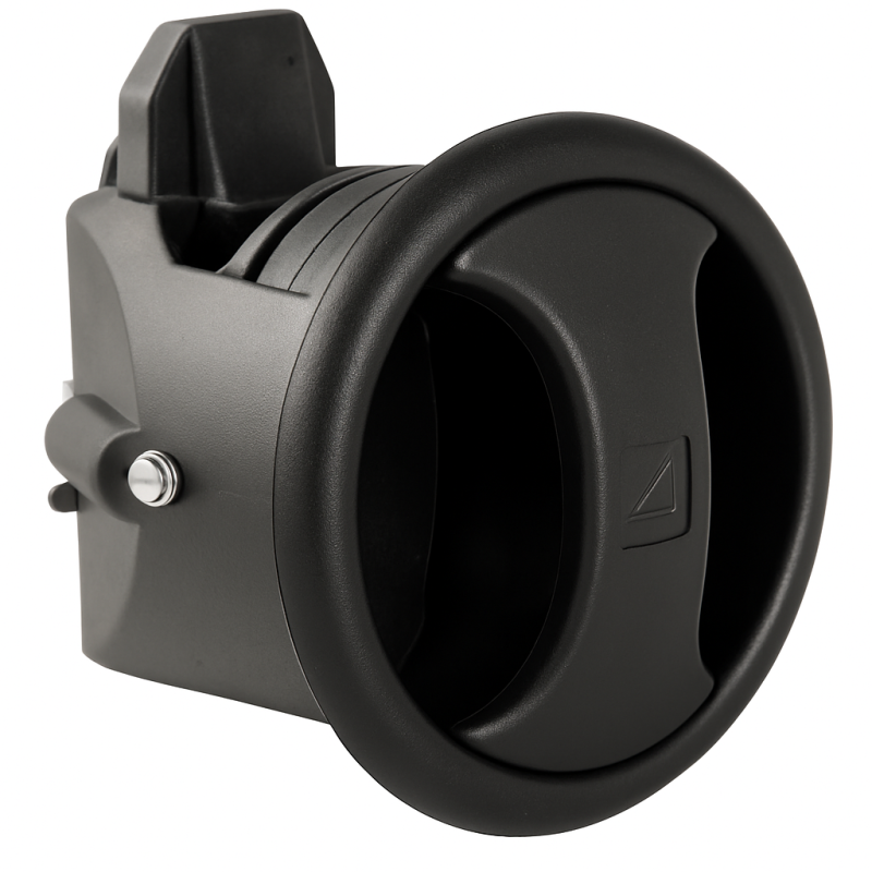 Novibra Panel Latch 38x44.5mm with Black Handle Novibra Panel Latch 38x44.5mm with Black Handle