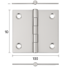 Robuste Edelstahlbeschlage 100x100x2mm Robuste Edelstahlbeschlage 100x100x2mm