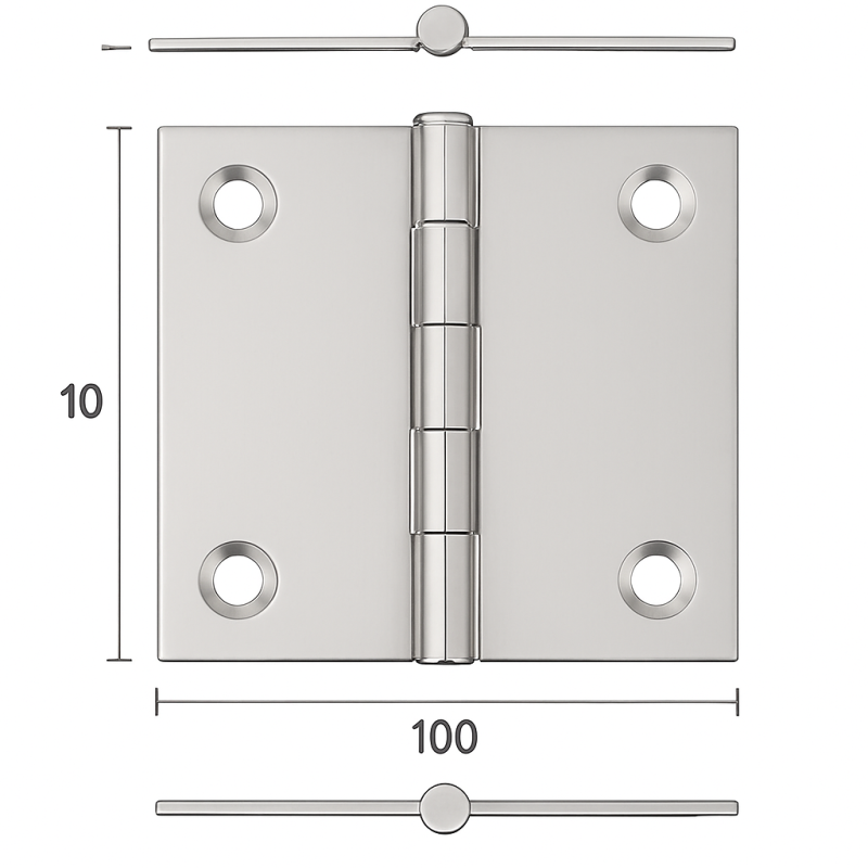 Robuste Edelstahlbeschlage 100x100x2mm Robuste Edelstahlbeschlage 100x100x2mm
