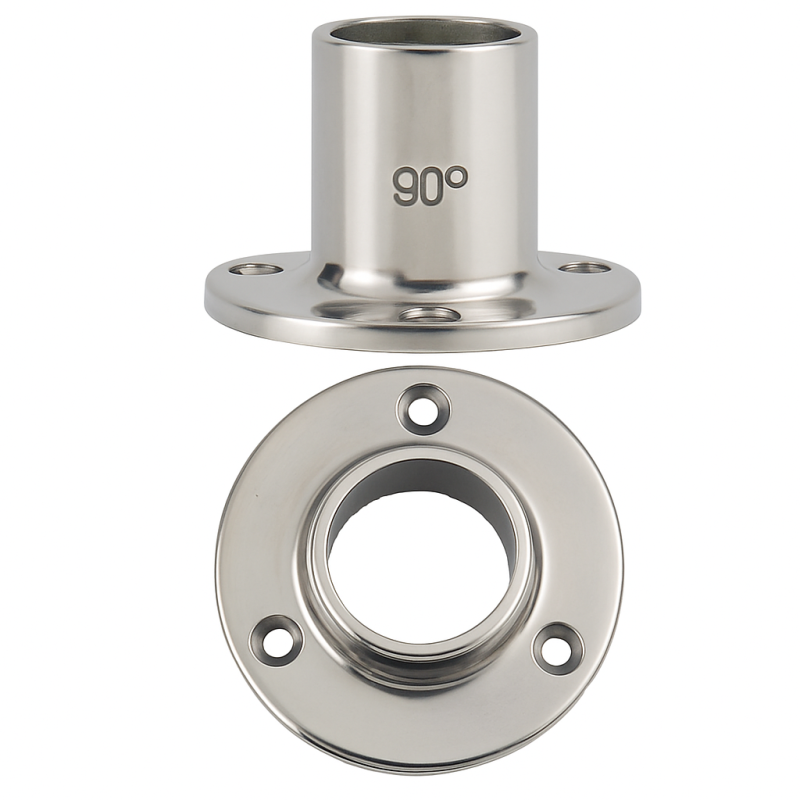 Stainless Steel 90° Round Base Railing Tube - 22mm Stainless Steel 90° Round Base Railing Tube - 22mm