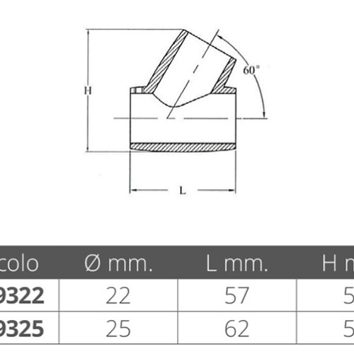 T-verbinding 60 ° gekanteld D25 mm roestvrij staal T-verbinding 60 ° gekanteld D25 mm roestvrij staal