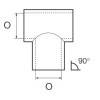T-verbinding Rechte gegoten buis van 90 ° 22 mm roestvrij staal T-verbinding Rechte gegoten buis van 90 ° 22 mm roestvrij staal
