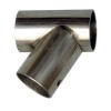 T-ízület balra formázott 60° cső 22 mm rozsdamentes acél
