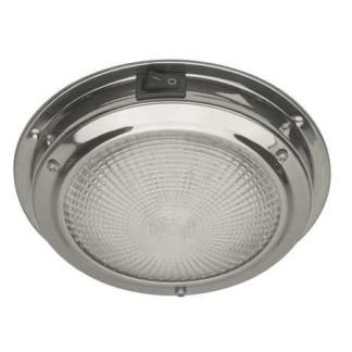 Luzes de Domo LED Clássicas em Aço Inoxidável com Interruptor 168mm