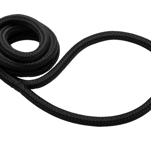 Konop za bokobran s omčom, crni, 10mm 2mt