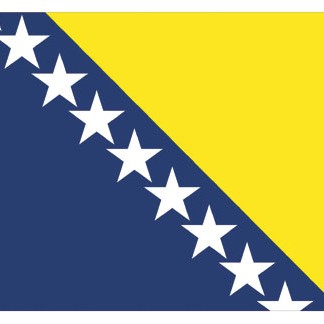 Polyester Flag af Bosnien 30 X 45cm