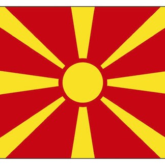 Polyesterflag af Makedonien 30x45 cm
