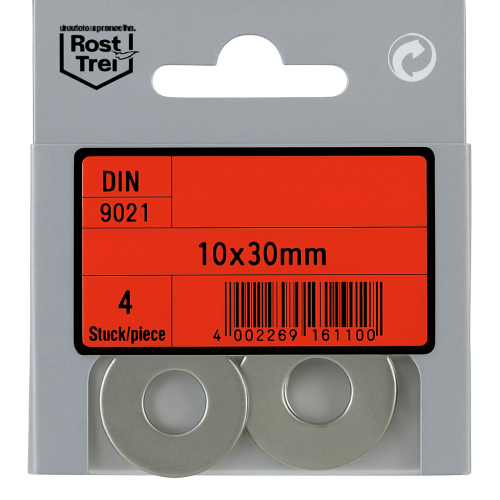 Conjunto de Anilhas Largas A4 DIN 9021 8x24mm 10 unidades Conjunto de Anilhas Largas A4 DIN 9021 8x24mm 10 unidades