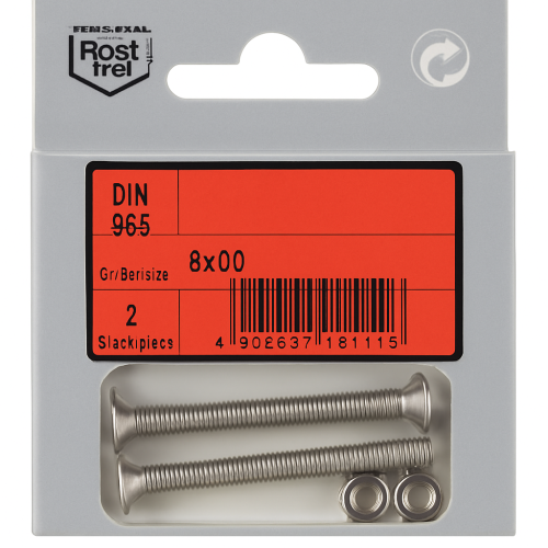 Phillips A4 Slotted Flat Head Screws with Nuts - 6 Pack