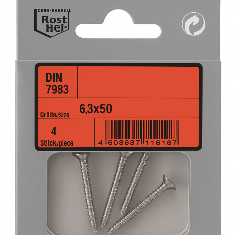 10-Pack A4 Oval Head Tapping Screws Phillips DIN 7983 4.8x16mm 10-Pack A4 Oval Head Tapping Screws Phillips DIN 7983 4.8x16mm
