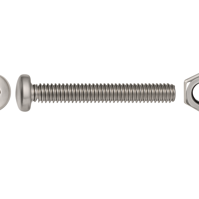Pan Head Phillips Screws A4 DIN 7985 4x30 with Nuts - 6 Pack Pan Head Phillips Screws A4 DIN 7985 4x30 with Nuts - 6 Pack