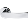Stylish Chromed Brass Door Handles - 124x46mm