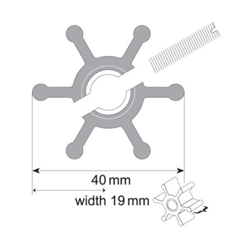 Johnson MC97 Pumpe Impeller 09-806B til Johnson F35 Pumper (6 Blade)