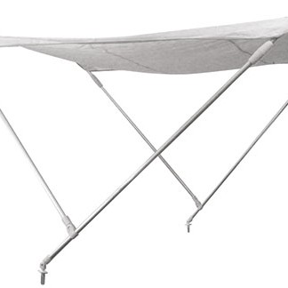 Premium Dual Arch Bimini Top - White Aluminium 170x180x110cm