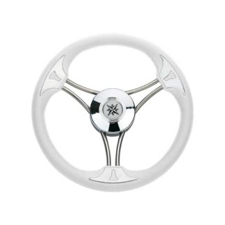 Targa 350mm Stainless Steel Steering Wheel with Mahogany Grip Targa 350mm Stainless Steel Steering Wheel with Mahogany Grip
