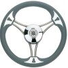 Targa 350mm Stainless Steel Steering Wheel with Mahogany Grip Targa 350mm Stainless Steel Steering Wheel with Mahogany Grip