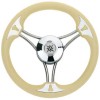 Targa 350mm Stainless Steel Steering Wheel with Mahogany Grip Targa 350mm Stainless Steel Steering Wheel with Mahogany Grip