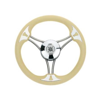 Targa 350mm Stainless Steel Steering Wheel with Mahogany Grip Targa 350mm Stainless Steel Steering Wheel with Mahogany Grip