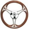Targa 350mm Stainless Steel Steering Wheel with Mahogany Grip