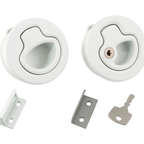 61mm White Locking Latch with Key