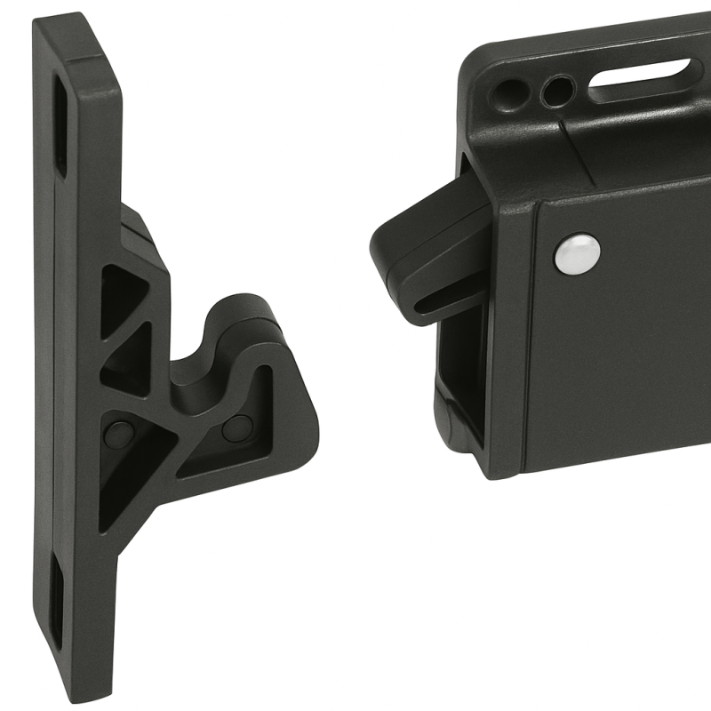 Verrou Noir Renforcé pour Cabinet 48 x 28 x H14mm