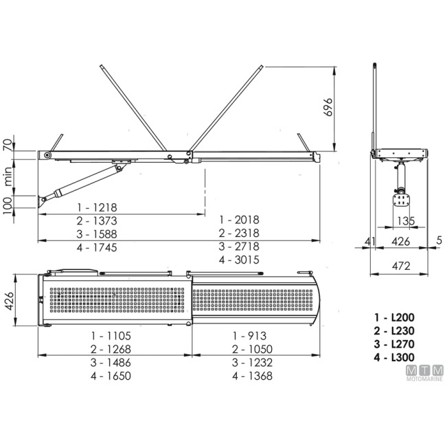 Hydrauliczna kładka Smeraldo 230 x 43 cm 12v Hydrauliczna kładka Smeraldo 230 x 43 cm 12v