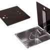 Roestvrijstalen vierkante gootsteen met glazen deksel 320 x 350 x H180mm