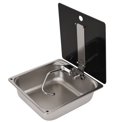 Marine Square Sink with Glass Lid 320 x 350 x H180mm