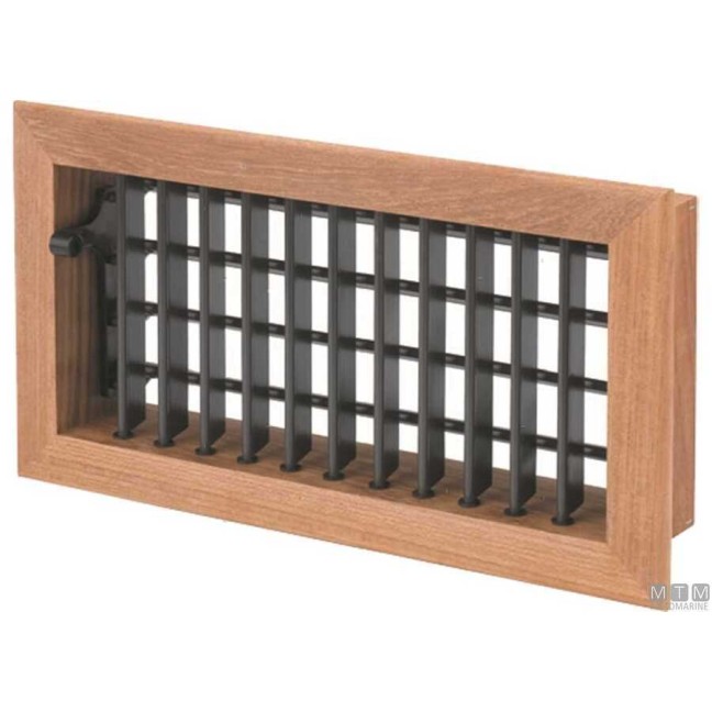 Grille d'Air Conditionné avec Cadre en Teck - 250 x 100mm