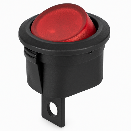 FLN IP65 Round LED Rocker Switch - Red