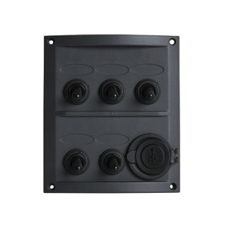 5-Schalter Schwarzes ABS Elektrisches Bedienfeld mit USB-Anschluss 5-Schalter Schwarzes ABS Elektrisches Bedienfeld mit USB-Anschluss
