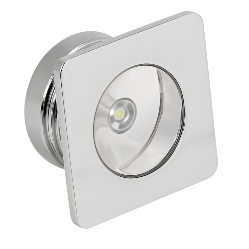 Kromirano LED ambientalno svjetlo, kvadratno 30 x 30mm, hladno svjetlo