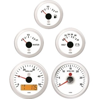 VDO White Water Level Gauge (3-180 ohm) 52mm