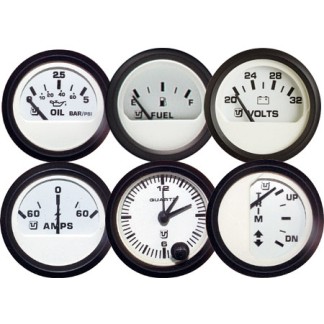 Uflex Ultra Branco Manómetro de Nível de Combustível 12/24V 0-190 Ohm 52mm