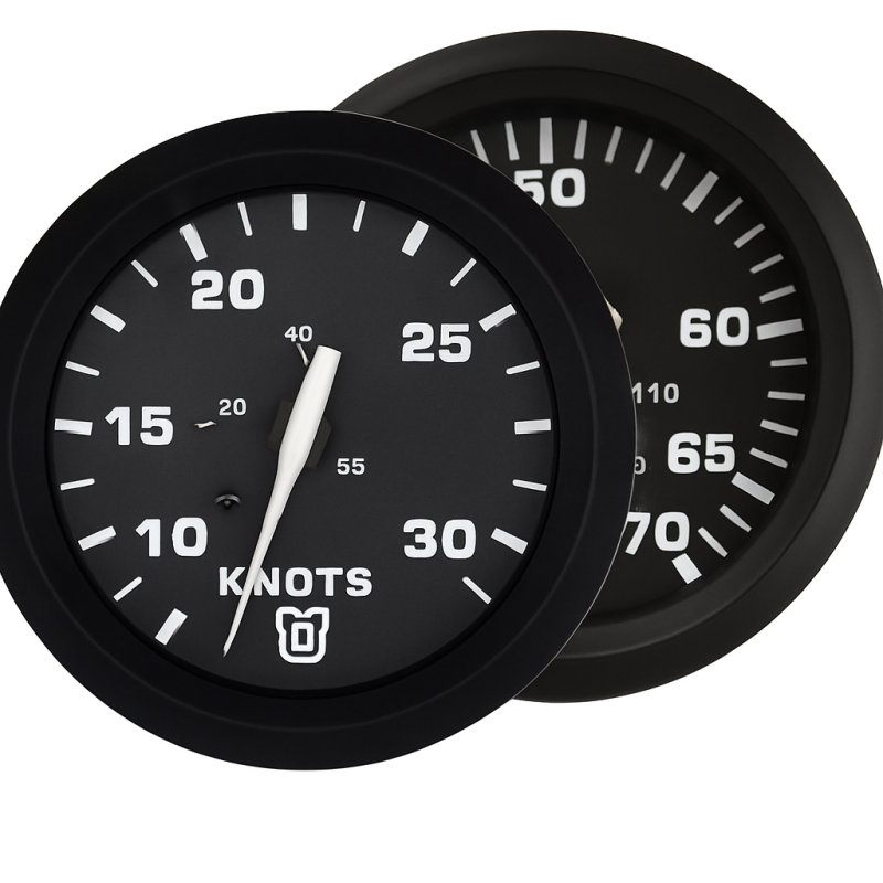 GPS Hastighedsmåler 60 knob Uflex Ultra Sort 85mm