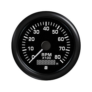 Uflex Ultra Black 6000 RPM Tachometer/Hourmeter 85mm Uflex Ultra Black 6000 RPM Tachometer/Hourmeter 85mm