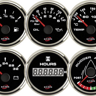 Ecms Black Chrome Sewage Level Gauge 12/24V