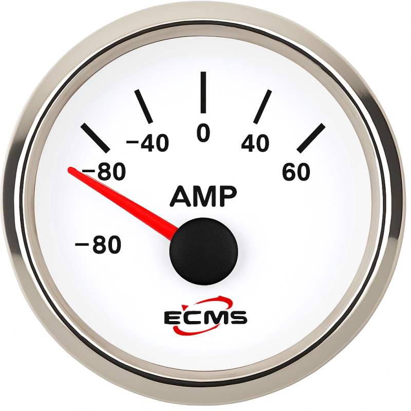 ECMS White Chrome Oil Pressure Gauge 0-30 Bar 52mm