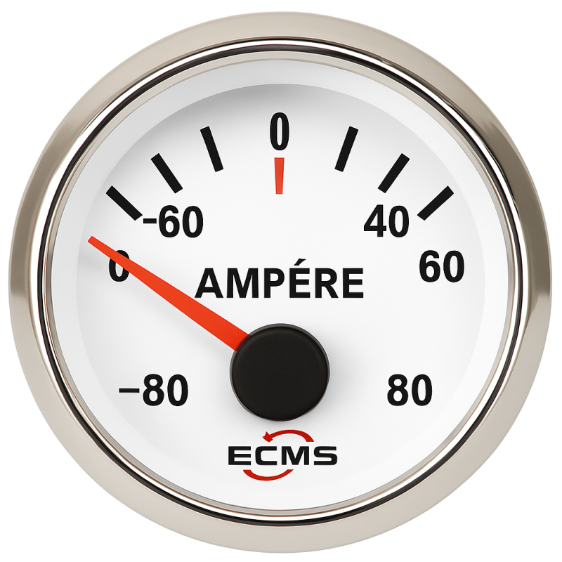 ECMS White Chrome Oil Pressure Gauge 0-30 Bar 52mm
