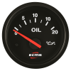 ECMS Black Oil Pressure Gauge 0-30 Bar 52mm