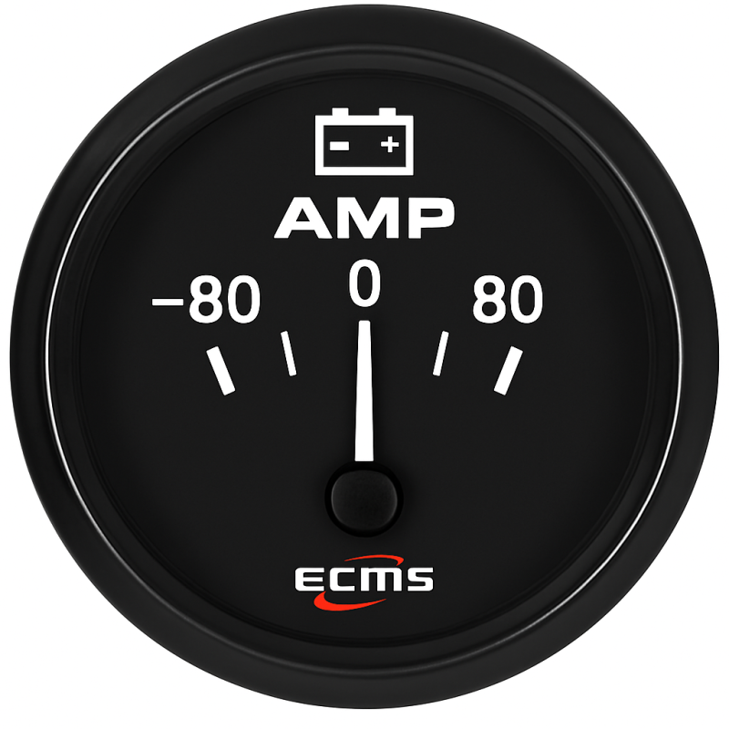 ECMS Black Oil Pressure Gauge 0-30 Bar 52mm