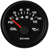 ECMS Black Oil Pressure Gauge 0-30 Bar 52mm