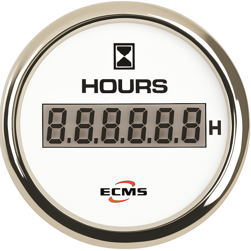 ECMS White Chromed Analog Ammeter with Shunt -80 to +80A 52mm