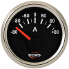 ECMS Black Chrome Analog Ammeter with Shunt -80 to +80A 52mm