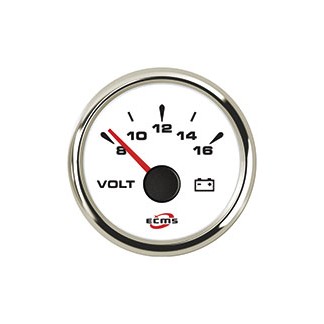 ECMS Weißer Chrom Amperemeter mit Shunt 12/24V -150+150A 52mm ECMS Weißer Chrom Amperemeter mit Shunt 12/24V -150+150A 52mm