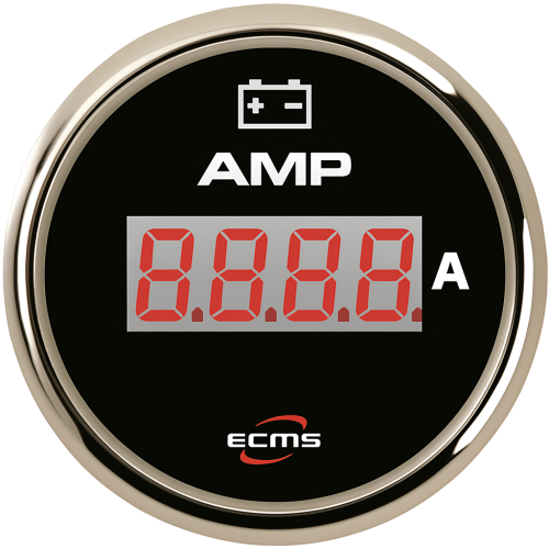 ECMS Black Chrome 12/24V Ammeter with Shunt -150/+150A